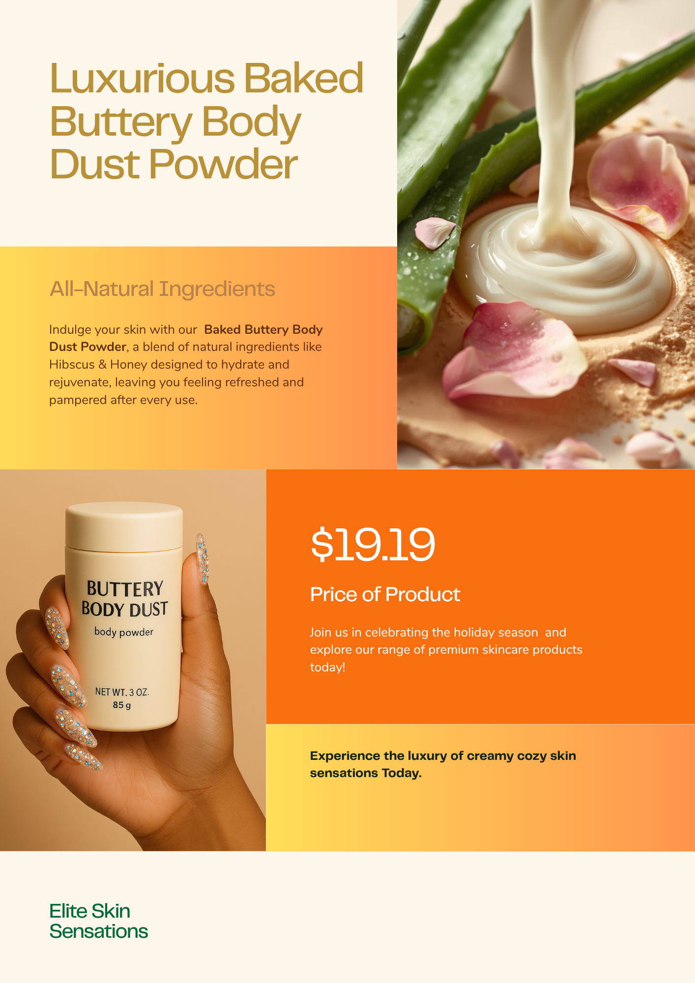 Baked Buttery Body Dust Powder | Comfort Scented Sensations