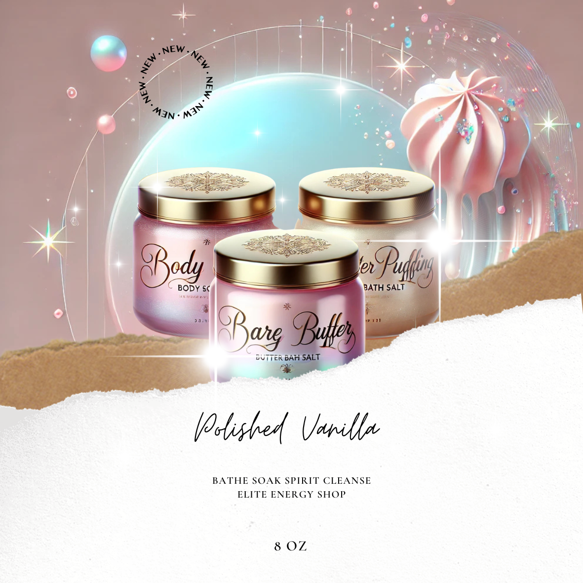 Baked Butter Bath Confetti | Glow Hydrating Skin Shimmer Bubble Bath