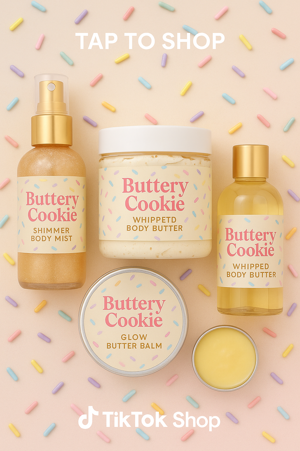 Baked Buttery Cookie Self-Care Trio | Bath Milk Powder + Body Oil + Bath Perfume Oil Bundle